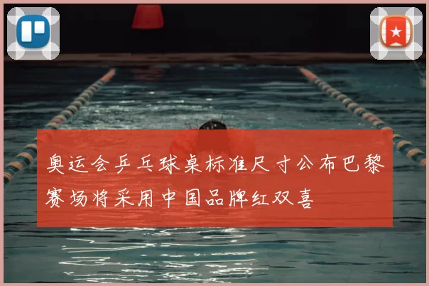奥运会乒乓球桌标准尺寸公布巴黎赛场将采用中国品牌红双喜